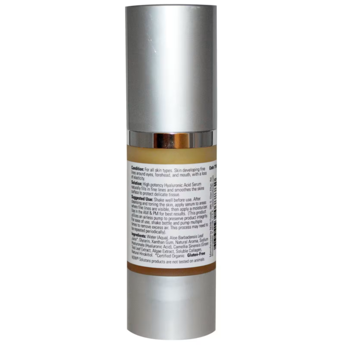 733739077882 - NOW Foods, Solutions, Firming Hyaluronic Acid Serum, 1 fl oz (30 ml) - gallery image 2