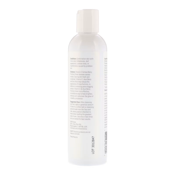 733739079992 - NOW Foods, Solutions, Purifying Toner, Vitamin C & Acai Berry, 8 fl oz (237 ml) - gallery image 8