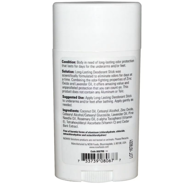 733739080677 - NOW Foods, Solutions, Long-Lasting Deodorant, Lavender, 2.2 oz (62 g) - gallery image 2