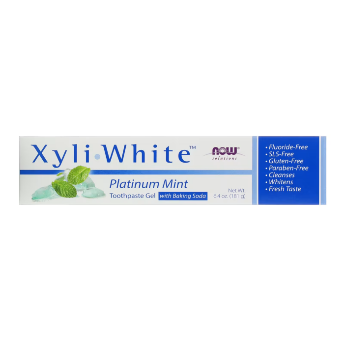 733739080912 - NOW Foods, Solutions, XyliWhite™, Toothpaste Gel with Baking Soda, Platinum Mint, 6.4 oz (181 g) - gallery image 3