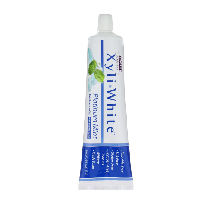 733739080912 - NOW Foods, Solutions, XyliWhite™, Toothpaste Gel with Baking Soda, Platinum Mint, 6.4 oz (181 g) - gallery image 4