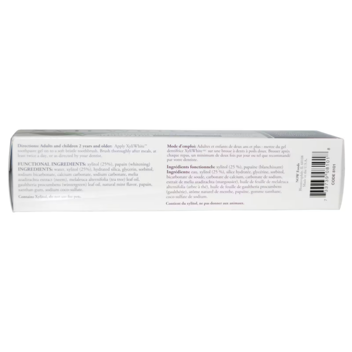 733739081018 - NOW XyliWhite Toothpaste Gel - Neem & Tea Tree (Fluoride Free), 181 g. - gallery image 2
