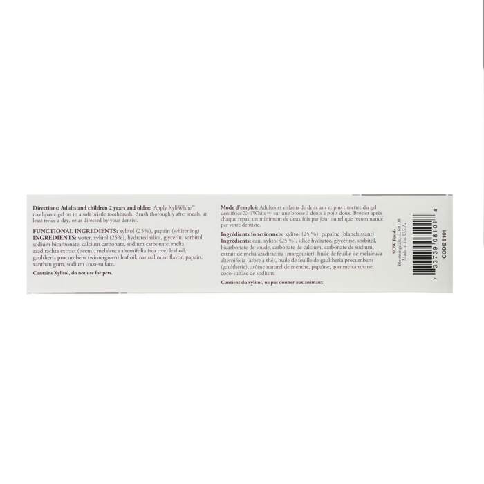 733739081018 - NOW XyliWhite Toothpaste Gel - Neem & Tea Tree (Fluoride Free), 181 g. - gallery image 5