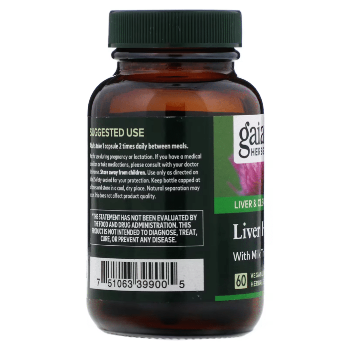 751063399005 - Gaia Herbs Liver Health Liquid Phyto-Caps, 60 caps. - gallery image 7