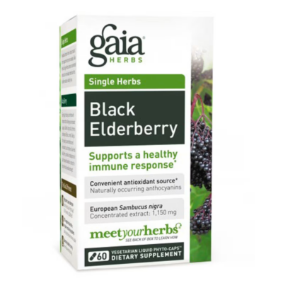 751063400602 - Gaia Herbs Black Elderberry Liquid Phyto-Caps, 60 caps.