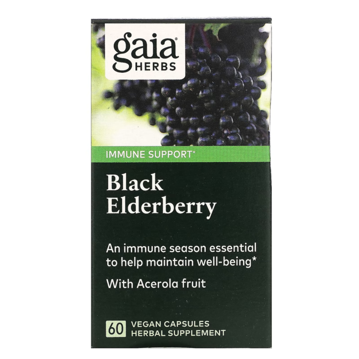 751063400602 - Gaia Herbs Black Elderberry Liquid Phyto-Caps, 60 caps. - gallery image 6