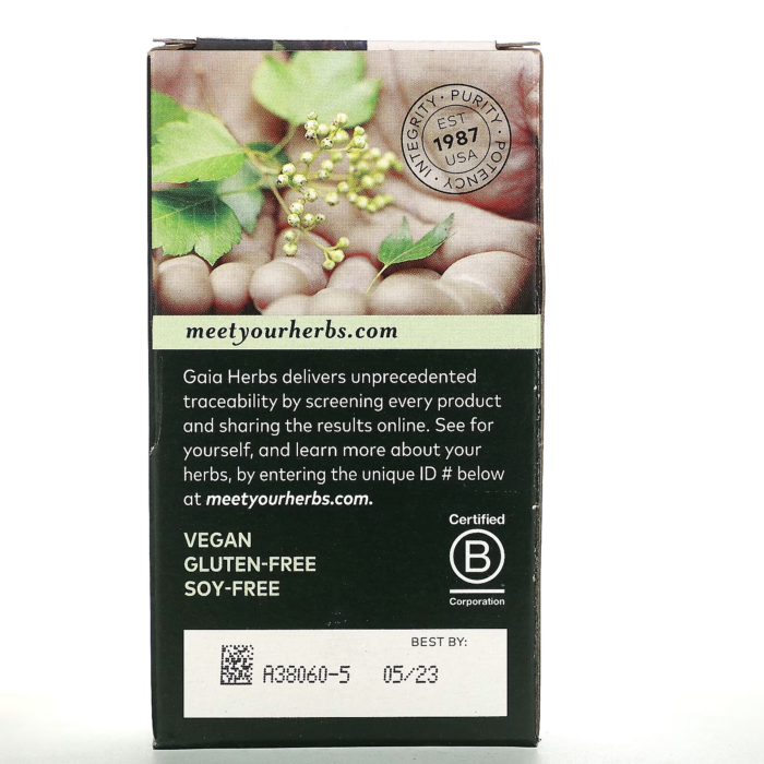 751063400602 - Gaia Herbs Black Elderberry Liquid Phyto-Caps, 60 caps. - gallery image 8