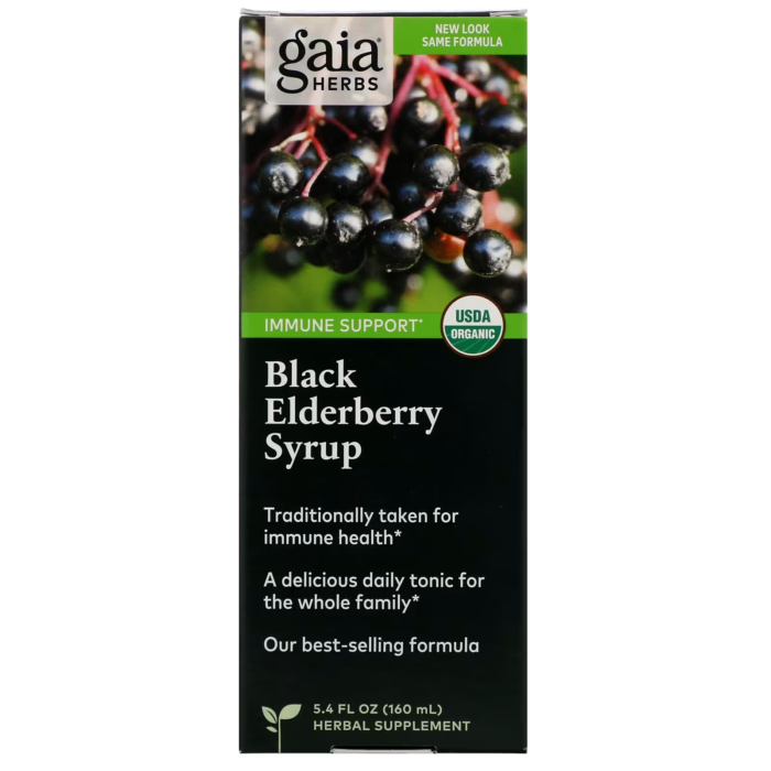 751063800037 - Gaia Herbs Black Elderberry Syrup Super Concentrated, 160 ml. - gallery image 4