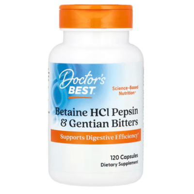 753950001633 - Doctor's Best Betaine HCl Pepsin & Gentian Bitters, 120 caps.