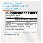 753950001633 - Doctor's Best Betaine HCl Pepsin & Gentian Bitters, 120 caps. - gallery image 4