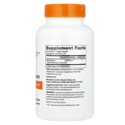 753950002531 - Doctor's Best, Nattokinase, 2,000 FUs, 270 Veggie Caps - gallery image 2