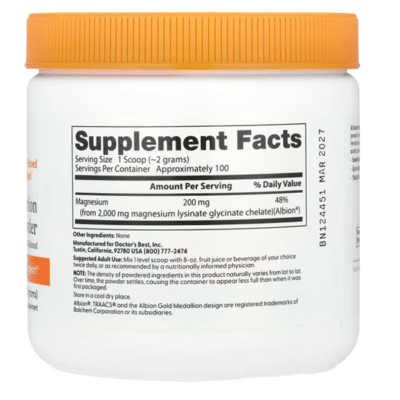 753950004085 - Doctor's Best, High Absorption Magnesium Powder, 7.1 oz (200 g) - gallery image 2