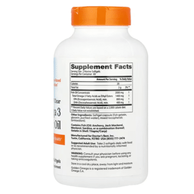 753950004788 - Doctor's Best Purified & Clear Omega 3 Fish Oil, 120 sgls. - gallery image 2