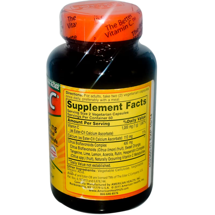 76630169660 - American Health Ester-C 500 mg w/Citrus Bioflavonoids (Veg.), 120 vcaps. - gallery image 2