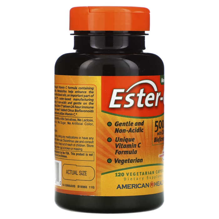 76630169660 - American Health Ester-C 500 mg w/Citrus Bioflavonoids (Veg.), 120 vcaps. - gallery image 4