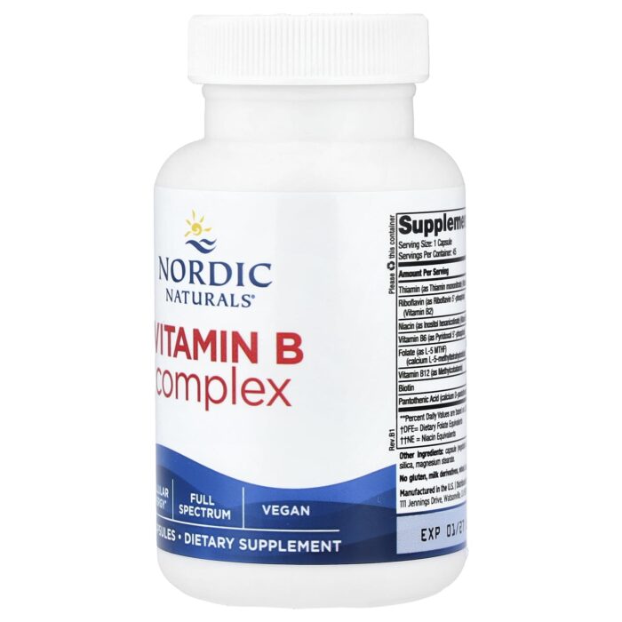768990015311 - Nordic Naturals Vitamin B Complex, 45 caps - gallery image 3