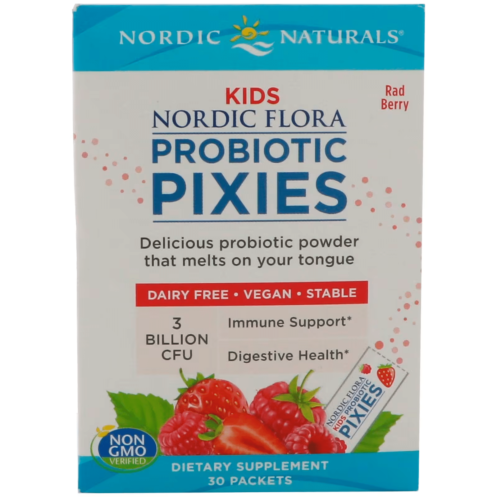 768990016783 - Nordic Natural Kids Probiotic Quick Melt Powder 30 Packs - Threeleaf Wellness Club 768990016783 - Nordic Natural Kids Probiotic Quick Melt Powder, 30 packs.