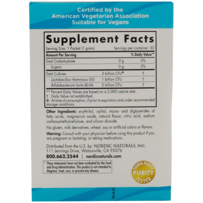 768990016783 - Nordic Natural Kids Probiotic Quick Melt Powder, 30 packs. - gallery image 2