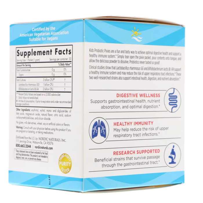 768990016783 - Nordic Natural Kids Probiotic Quick Melt Powder, 30 packs. - gallery image 8