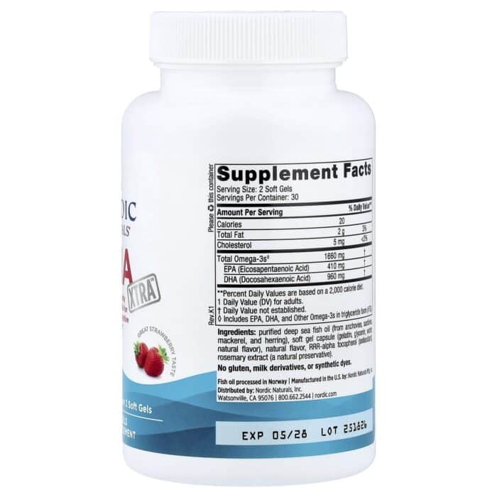 768990017452 - Nordic Naturals DHA Xtra 1000 mg - Strawberry, 60 sgls - gallery image 7