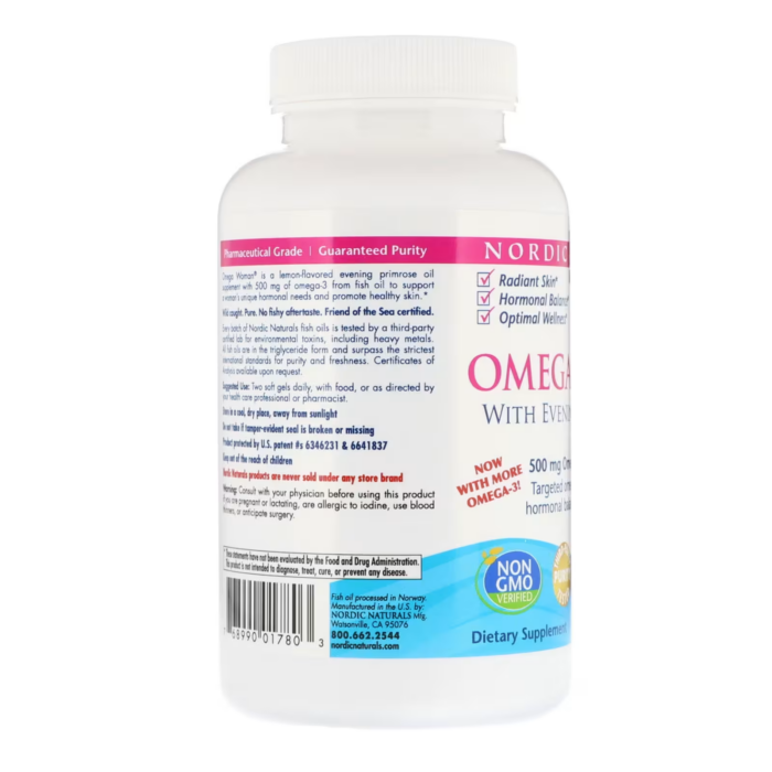 768990017803 - Nordic Naturals, Omega Woman 500 mg - Lemon, 120 sgls. - gallery image 6