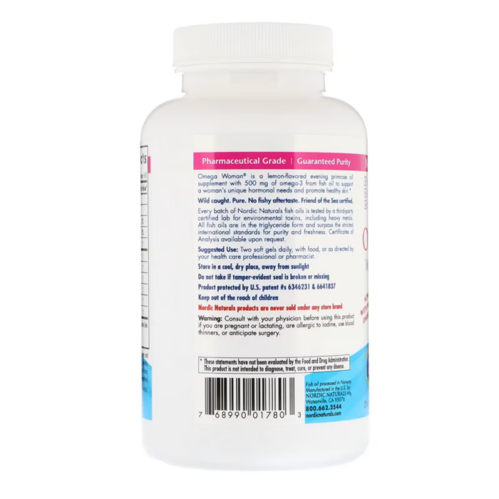 768990017803 - Nordic Naturals, Omega Woman 500 mg - Lemon, 120 sgls. - gallery image 7