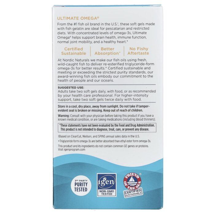 768990017971 - Nordic Naturals Ultimate Omega 1000 mg Fish Gelatin - Lemon, 60 sgls - gallery image 3
