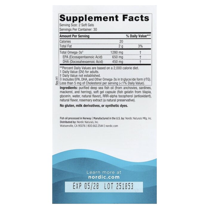768990017971 - Nordic Naturals Ultimate Omega 1000 mg Fish Gelatin - Lemon, 60 sgls - gallery image 4