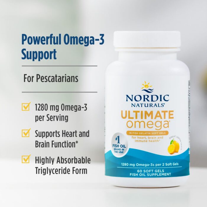 768990017971 - Nordic Naturals Ultimate Omega 1000 mg Fish Gelatin - Lemon, 60 sgls - gallery image 5
