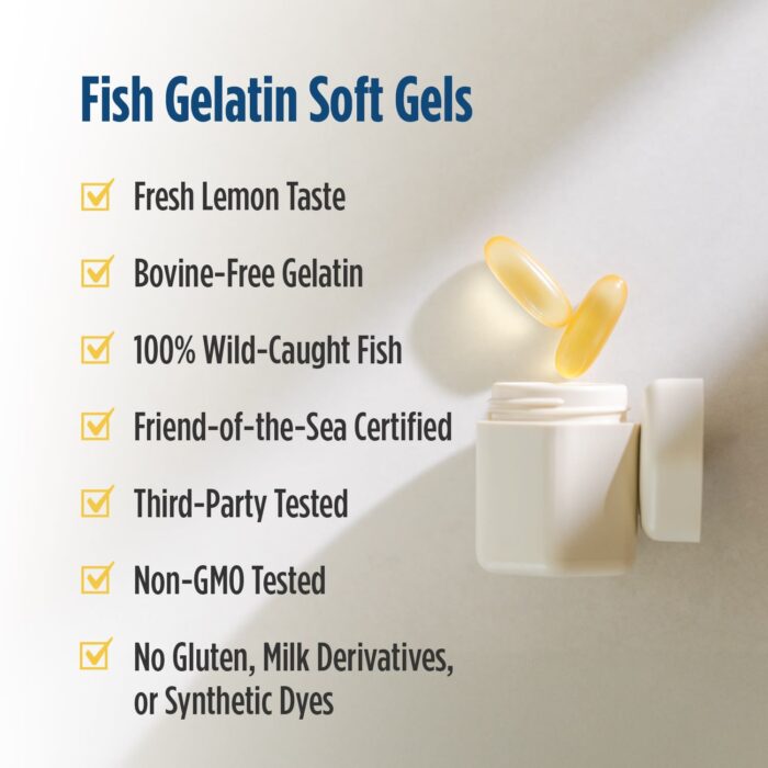 768990017971 - Nordic Naturals Ultimate Omega 1000 mg Fish Gelatin - Lemon, 60 sgls - gallery image 6