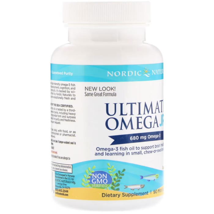 768990017988 - Nordic Naturals, Ultimate Omega® Junior, Ages 6+, Strawberry, 90 Mini Soft Gels (340 mg per Soft Gel) - gallery image 7