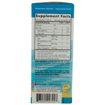 768990027253 - Nordic Natural Children’s DHA™ Xtra liquid, 60 ml.