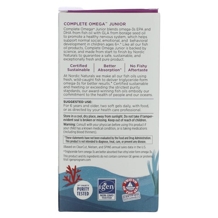 768990027758 - Nordic Naturals Complete Omega Junior 500 mg - Lemon, 180 sgls - gallery image 3