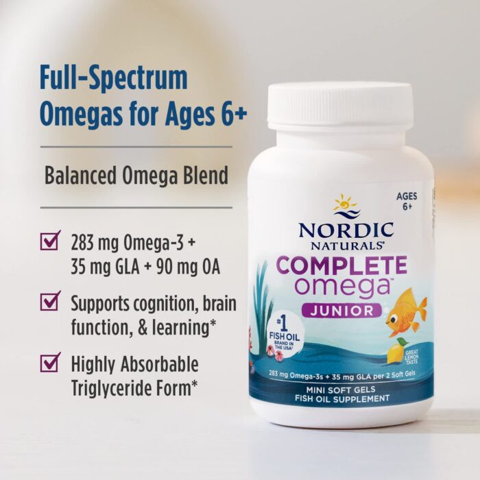 768990027758 - Nordic Naturals Complete Omega Junior 500 mg - Lemon, 180 sgls - gallery image 5