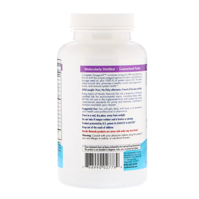 768990027789 - Nordic Naturals Complete Omega-D3 1000 mg - Lemon, 120 sgls. - gallery image 7
