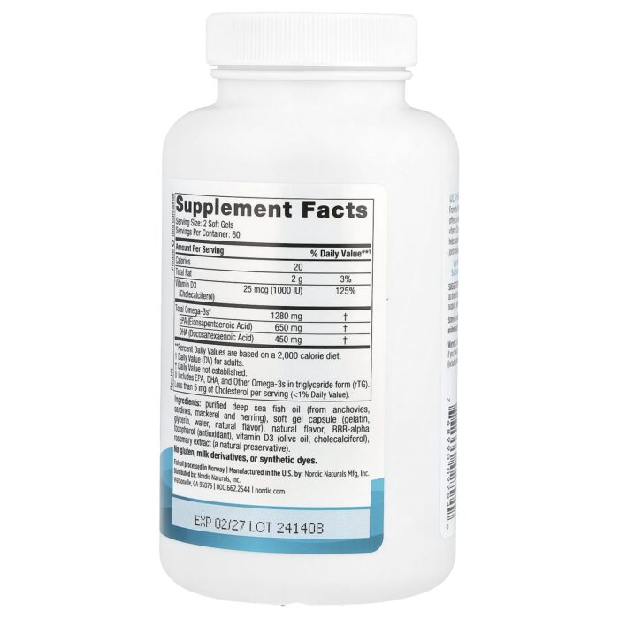 768990027949 - Nordic Naturals Ultimate Omega-D3 1000 mg - Lemon, 120 sgls - gallery image 6