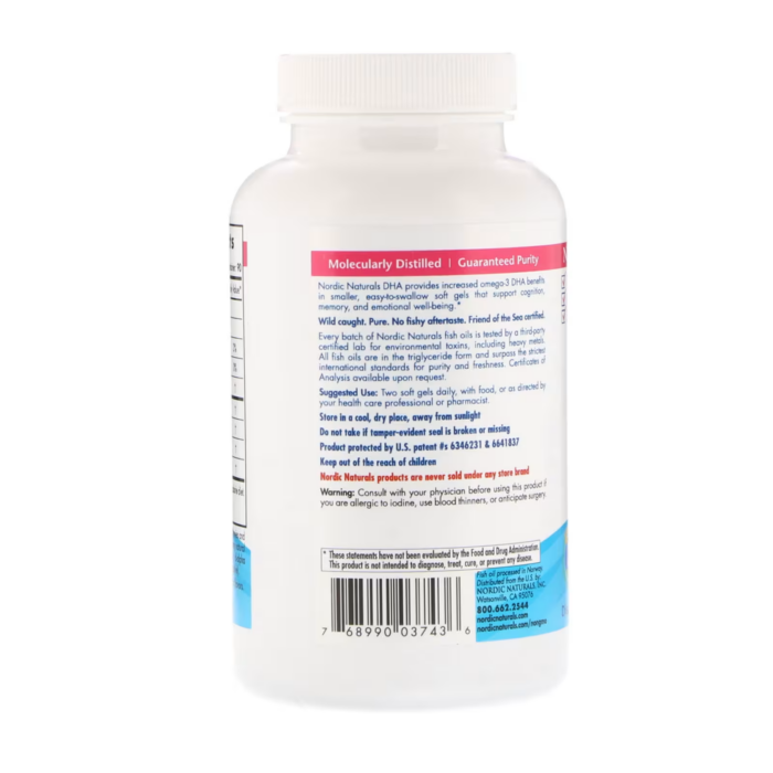 768990037436 - Nordic Naturals, DHA 500 mg - Strawberry, 180 sgls. - gallery image 6