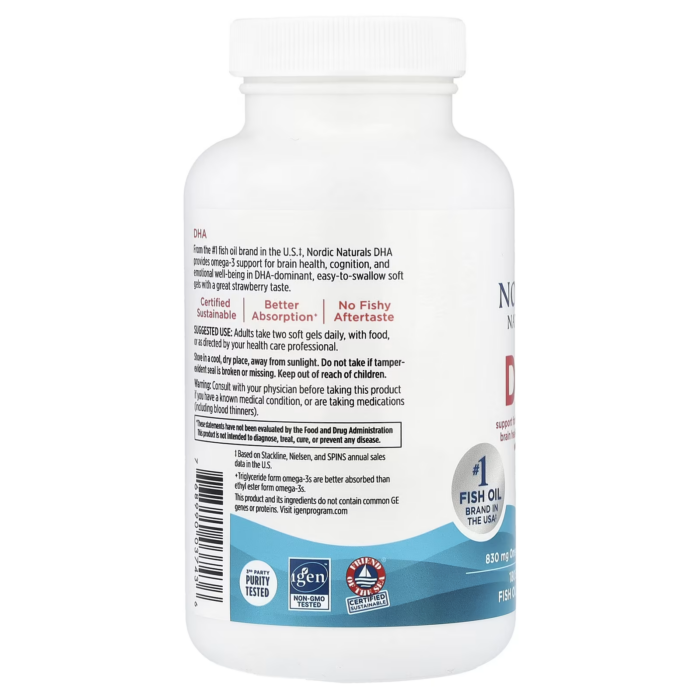 768990037436 - Nordic Naturals, DHA 500 mg - Strawberry, 180 sgls. - gallery image 9