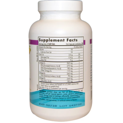 768990037702 - Nordic Naturals, Complete Omega 1000 mg - Lemon, 180 sgls. - gallery image 2