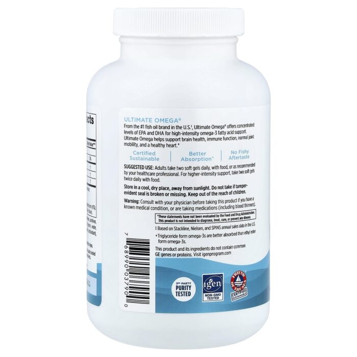 768990037900 - Nordic Naturals Ultimate Omega 1000 mg - Lemon, 180 sgls - gallery image 4