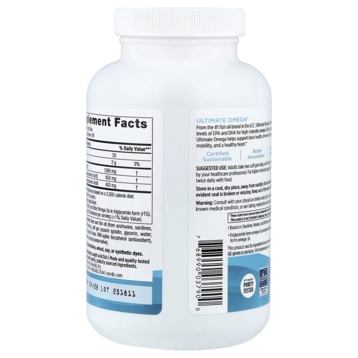 768990037900 - Nordic Naturals Ultimate Omega 1000 mg - Lemon, 180 sgls - gallery image 5