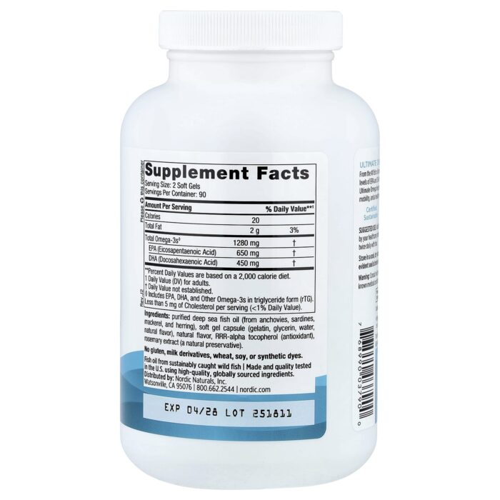 768990037900 - Nordic Naturals Ultimate Omega 1000 mg - Lemon, 180 sgls - gallery image 6