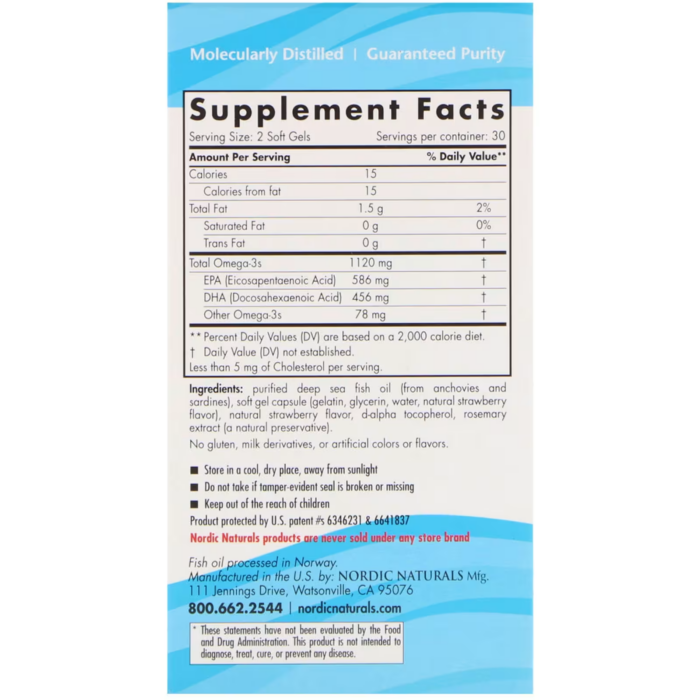 768990061103 - Nordic Naturals, Teen, Ultimate Omega 2X, Ages 12+, Strawberry, 60 Mini Soft Gels - gallery image 5