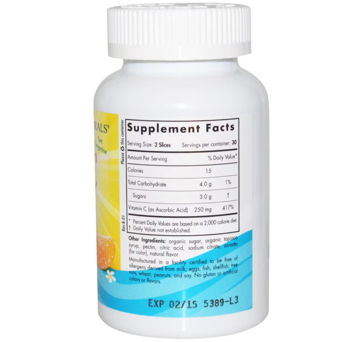 768990301605 - Nordic Naturals Vitamin C gums 250 mg - Tart Tangerine, 60 gums. - gallery image 2