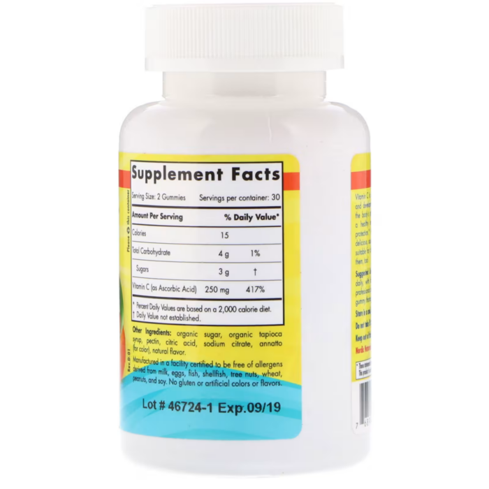 768990301605 - Nordic Naturals Vitamin C gums 250 mg - Tart Tangerine, 60 gums. - gallery image 4