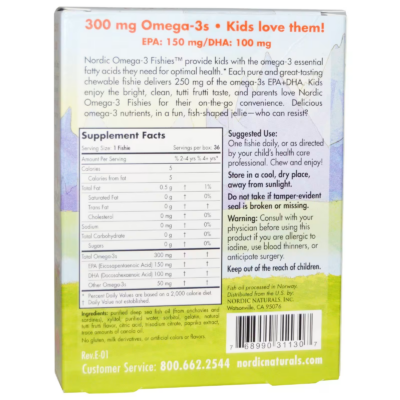 768990311307 - Nordic Naturals Nordic Omega-3 Fishies - Tutti Frutti, 36 gums. - gallery image 2