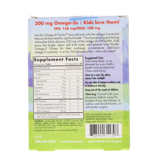 768990311307 - Nordic Naturals Nordic Omega-3 Fishies - Tutti Frutti, 36 gums. - gallery image 9
