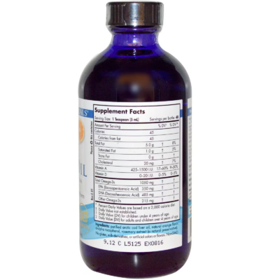 768990547850 - Nordic Naturals Arctic Cod Liver Oil - Orange, 237 ml. - gallery image 2