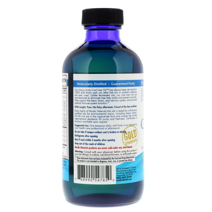 768990547850 - Nordic Naturals Arctic Cod Liver Oil - Orange, 237 ml. - gallery image 4