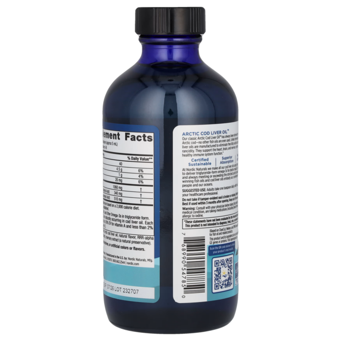 768990547850 - Nordic Naturals Arctic Cod Liver Oil - Orange, 237 ml. - gallery image 7
